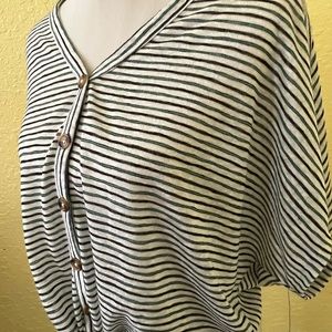 Striped, short sleeve top by ANA, Size Large, NWT
